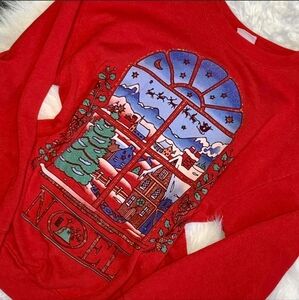 Vintage Red Holiday Time Ugly Christmas Grandma Sweater